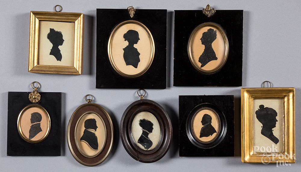 Appraisal: Eight antique silhouettes Eight antique silhouettes Competitive In-House shipping is