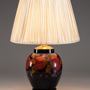 Appraisal: Moorcroft England Early th Century Pomegranate Vase Mounted as Lamp