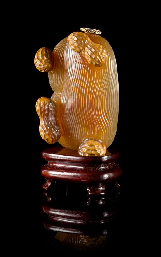 Appraisal: Sale Lot A Carved Agate Snuff Bottle th century of