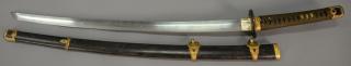 Appraisal: Japanese Samurai sword WWII era with Navy mounts and scabbard