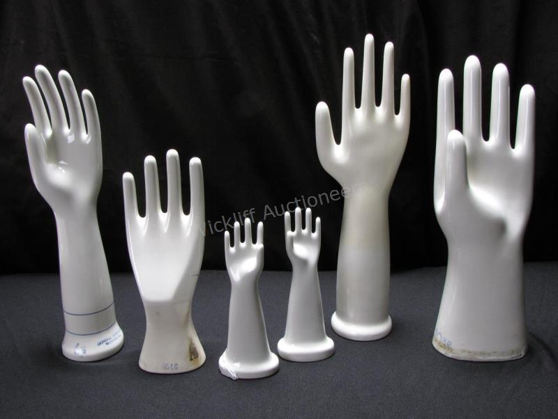 Appraisal: Group of Porcelain Glove Molds pair of small white unclearly