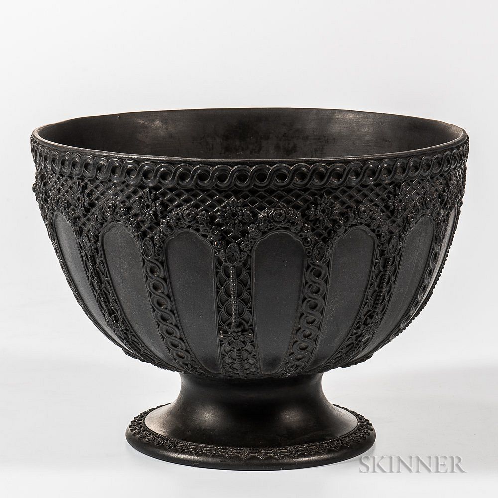 Appraisal: Wedgwood Black Basalt Footed Bowl Wedgwood Black Basalt Footed Bowl