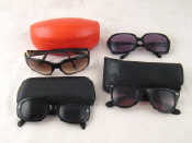 Appraisal: Four pairs of sunglasses prescription lenses by Valentino Cutler Gross