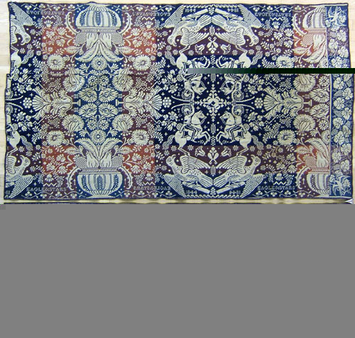 Appraisal: Two jacquard coverlets one inscribed Beauty of the West together