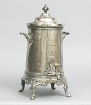 Appraisal: American Silver-plated Footed Urn circa late th Century This silver-plated