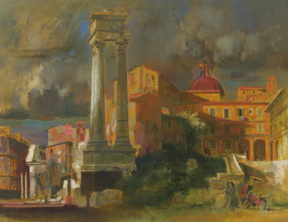 Appraisal: KONRAD Adolf American - Various Scenes of Rome Oil Canvas