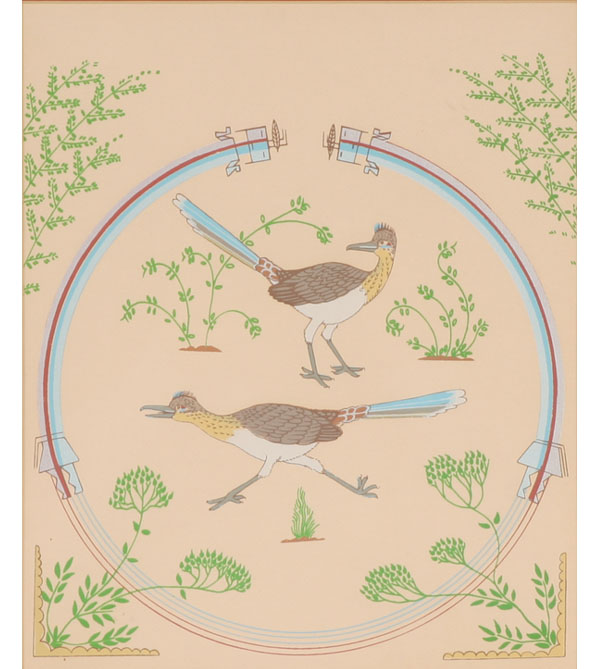 Appraisal: Harrison Begay American b Roadrunners Silkscreen on paper Ltd edition