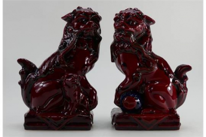 Appraisal: Royal Doulton Flambe archives figures Qing Hai Fu dogs limited