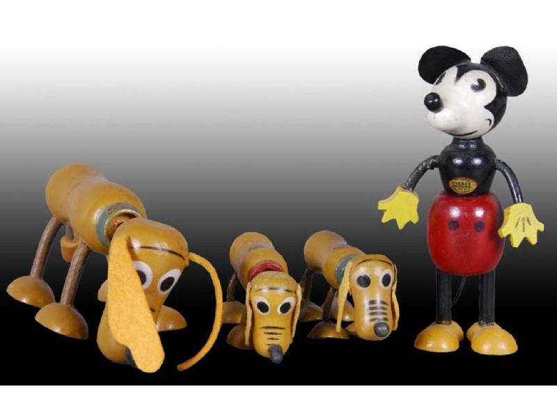 Appraisal: Lot of Walt Disney Fun-E-Flex Figures Description Standing Mickey ''