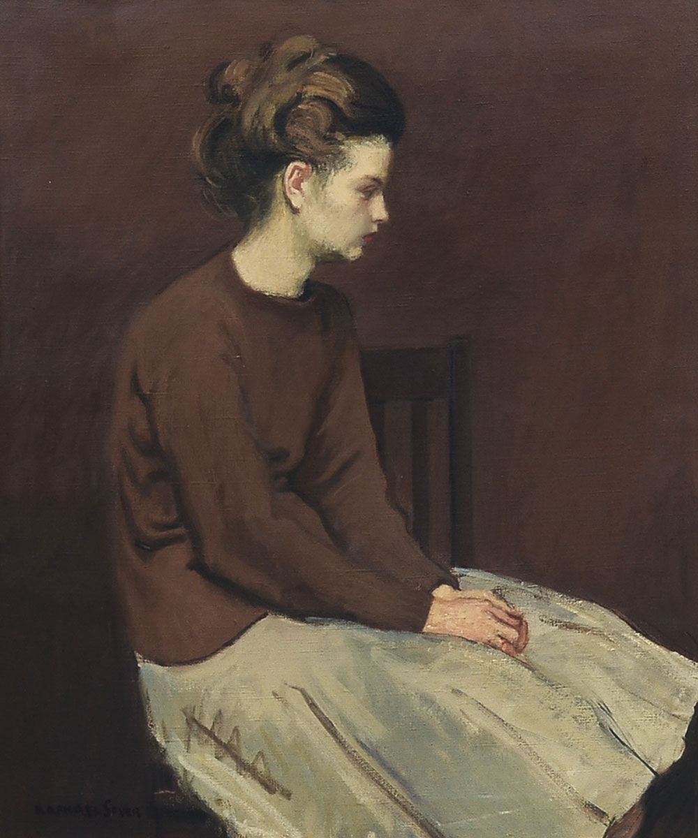 Appraisal: SOYER Raphael American - ''A Girl in a Brown Sweater''