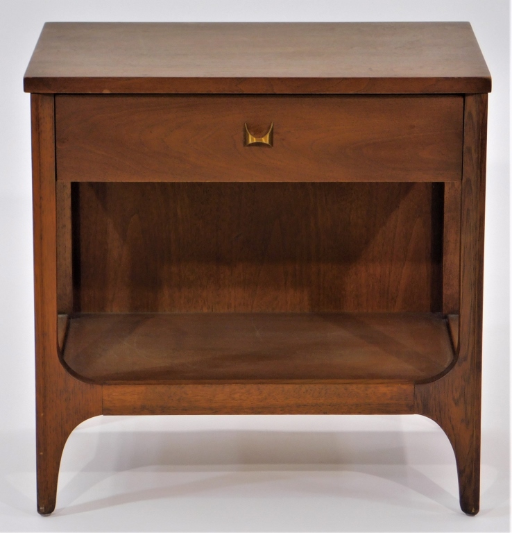 Appraisal: BROYHILL BRASILIA MCM WOOD CARVED NIGHTSTAND United States Circa Nightstand