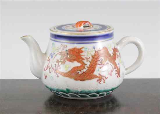 Appraisal: A Chinese famille rose 'dragon' teapot Guangxu period - painted