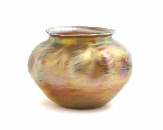 Appraisal: A Tiffany Studios Favrile Glass Vase of lobed baluster form