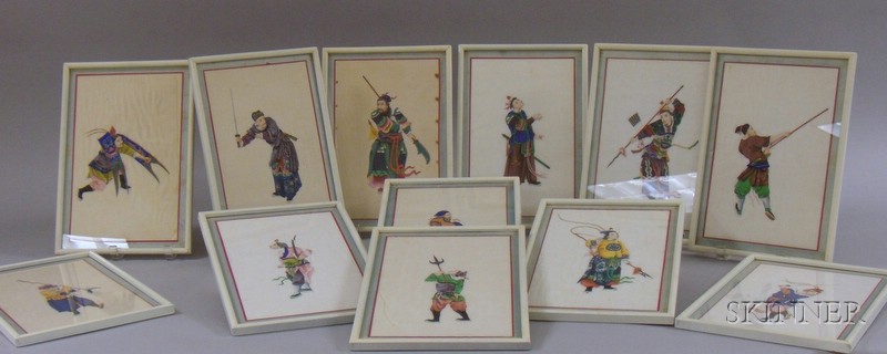 Appraisal: Set of Twelve Framed Chinese Images late th early th