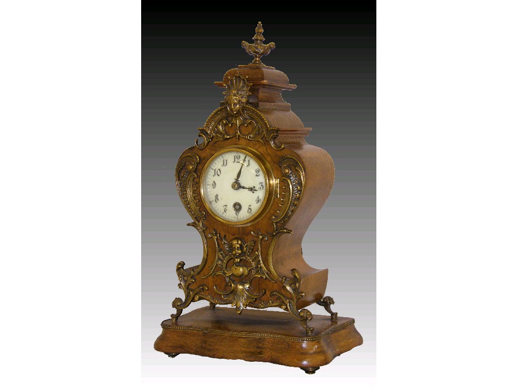 Appraisal: Louis XVI style walnut and brass mounted timepiece the Lenzkirch