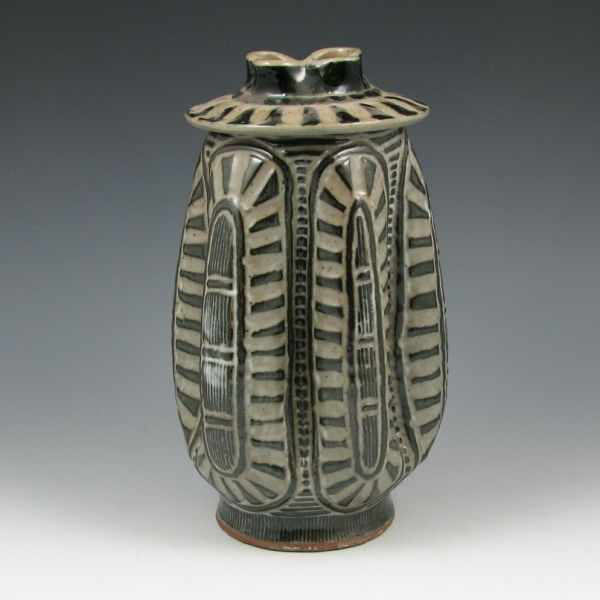 Appraisal: Michael Kaplenk lidded vessel Signed Kaplenk Mint '' tall