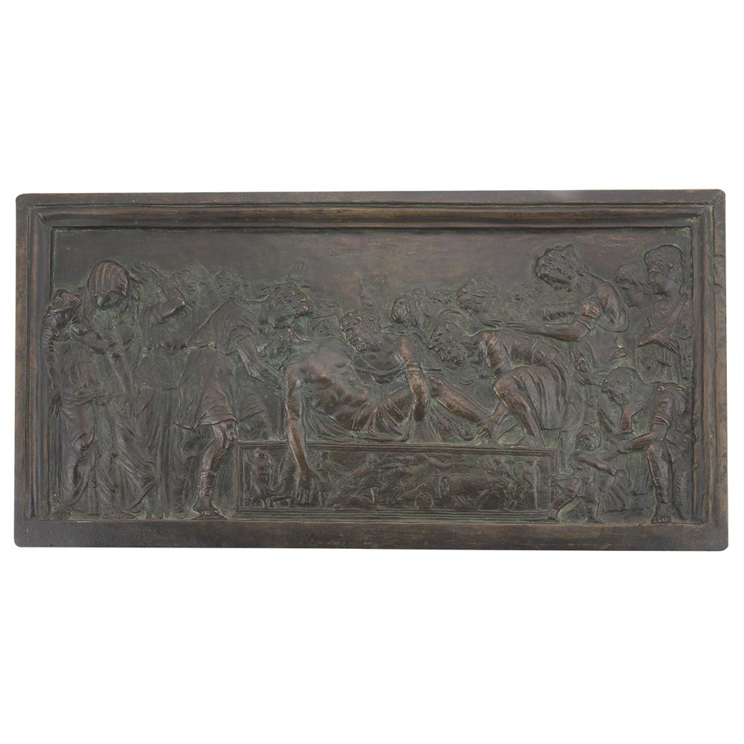 Appraisal: Continental Baroque Style Bronze Plaque Depicting the entombment of Christ