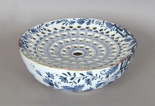 Appraisal: Blue and white delft bowl late th c h dia