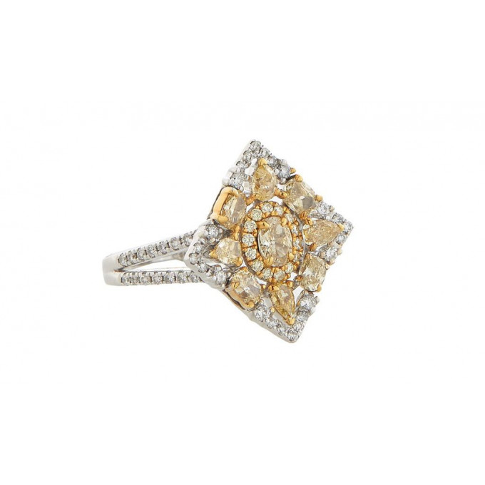 Appraisal: Lady's K Yellow and White Gold Dinner Ring the square