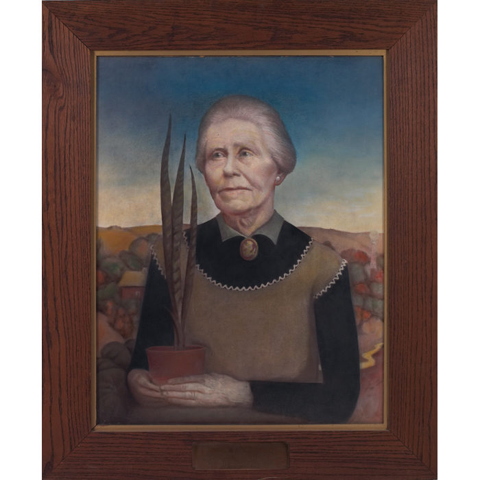 Appraisal: Grant Wood American - Woman with Plant c off-set lithograph