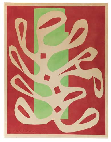 Appraisal: HENRI MATISSE after Algue Blanche sur Fond Rouge et Vert