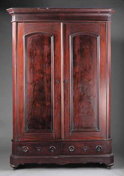 Appraisal: An American Early Victorian Mahogany Armoire c having a molded