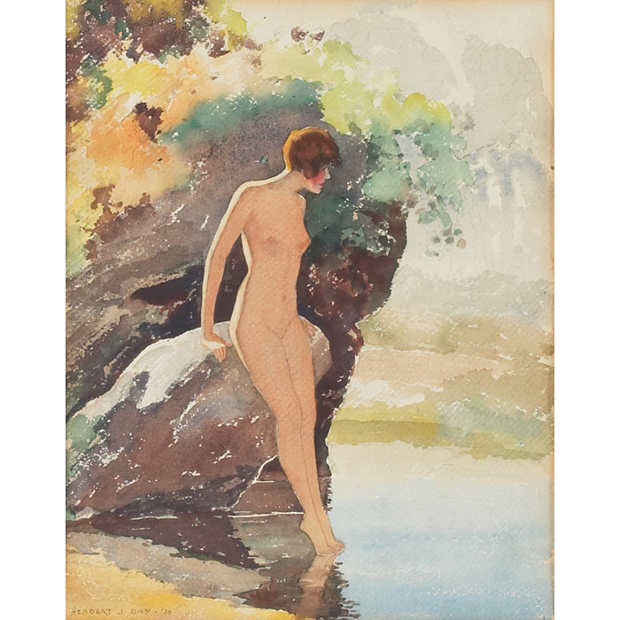 Appraisal: Herbert J Day American early th century ''Naiad '' watercolor