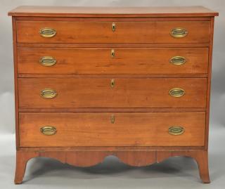 Appraisal: Cherry Federal four drawer chest having applied molded top over