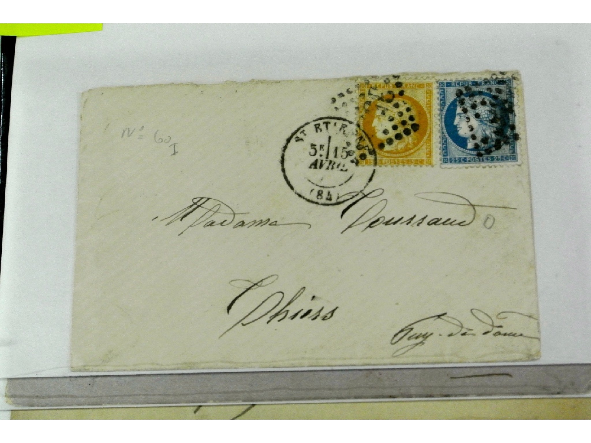 Appraisal: An interesting folder containing postal history cards letters from France