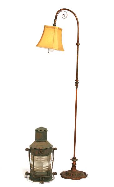 Appraisal: A group of three metal floor lamps together with a