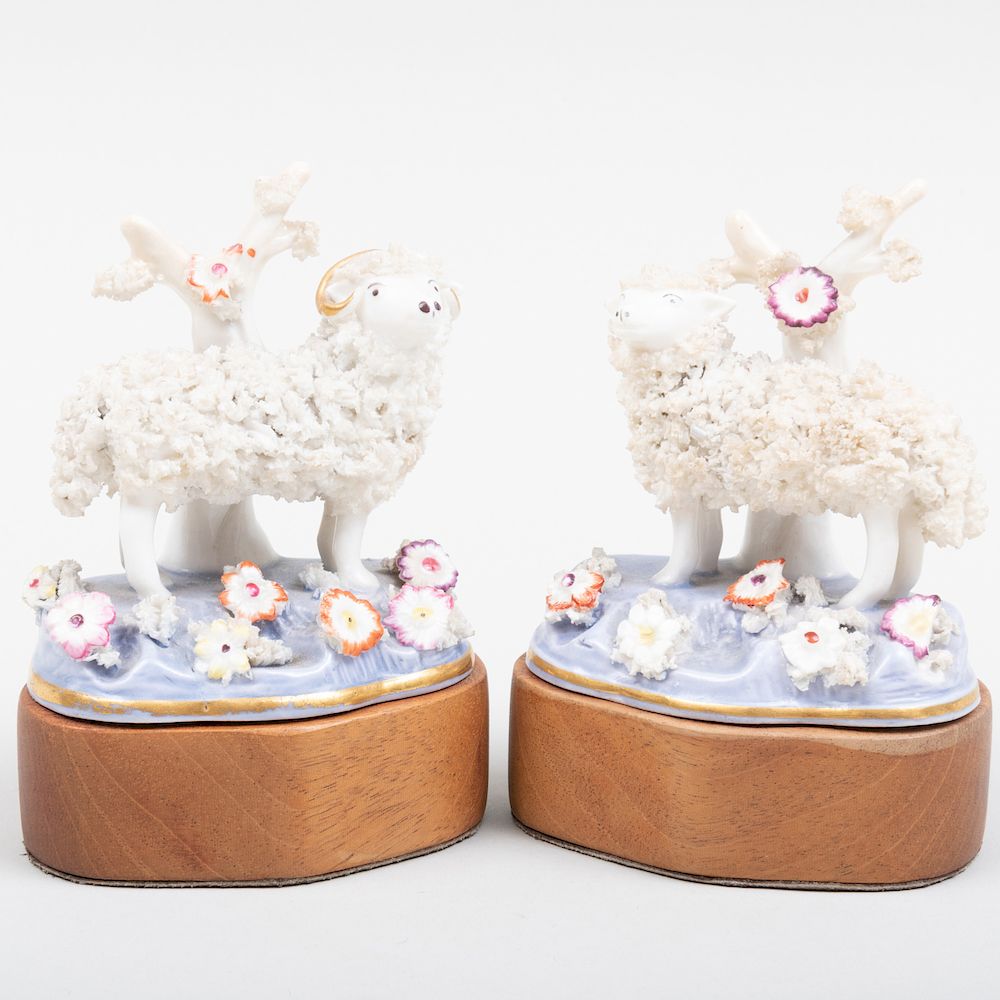 Appraisal: Staffordshire Pair of Sheep in high Condition Minor wear and