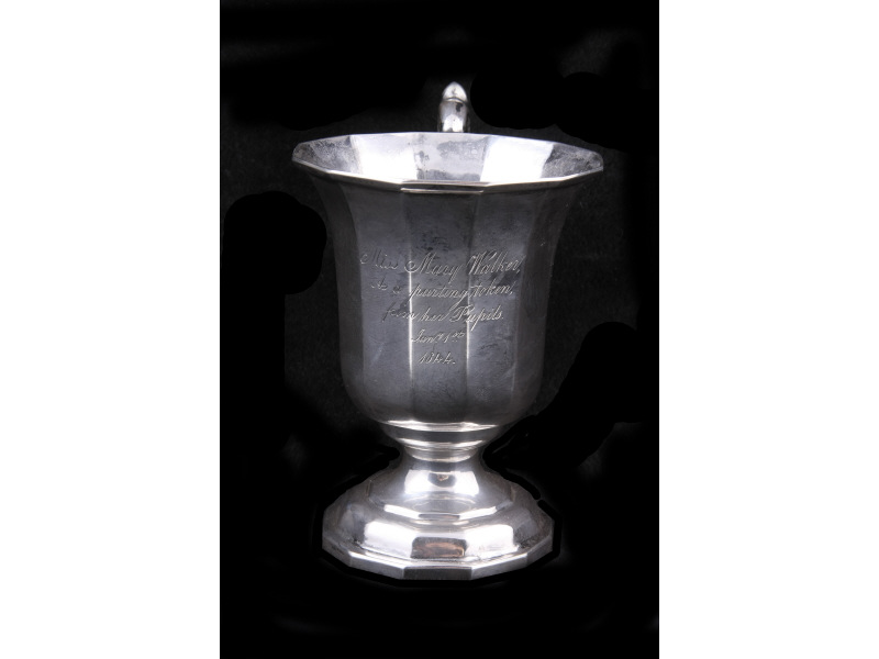 Appraisal: Gale Wood Hughes Coin Silver Cup ca very attractive faceted