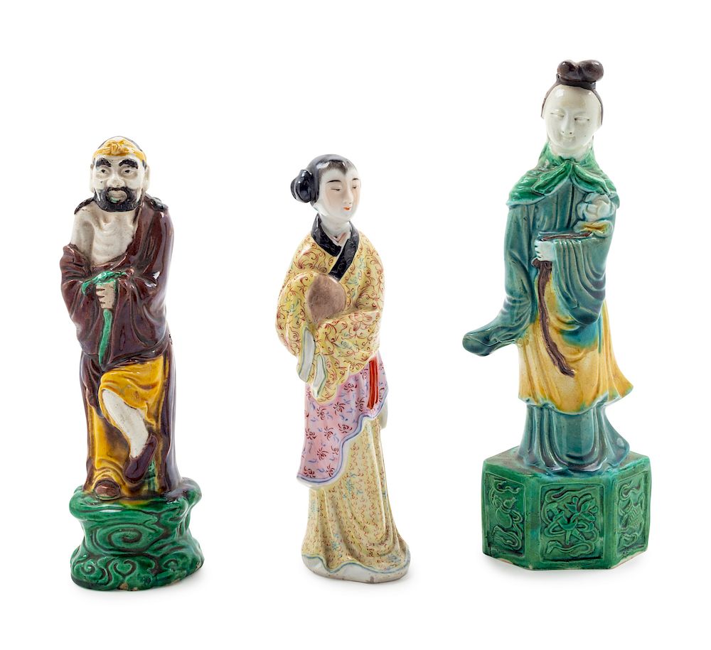 Appraisal: Three Chinese Porcelain Figures Tallest height height in cm Three