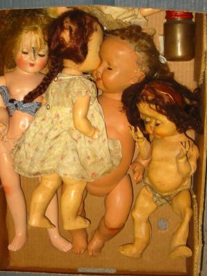 Appraisal: Five various plastic dolls mainly complete - high