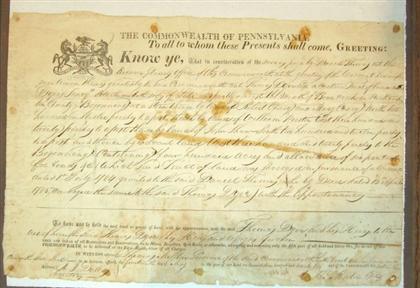 Appraisal: piece Document Signed Mifflin Thomas Philadelphia May p folio some