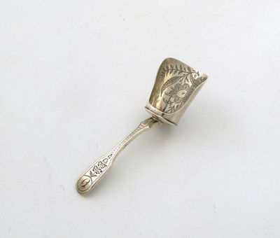 Appraisal: A George IV silver Fiddle pattern caddy spoon with a