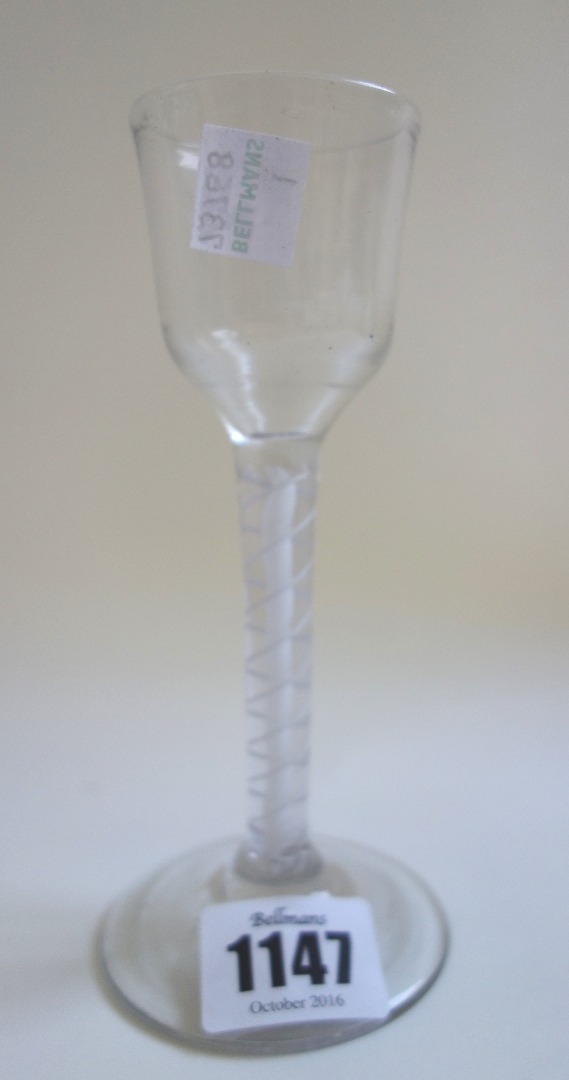 Appraisal: An th century wine glass circa with ogee bowl and