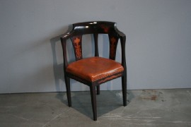 Appraisal: An early th Century inlaid mahogany corner chair