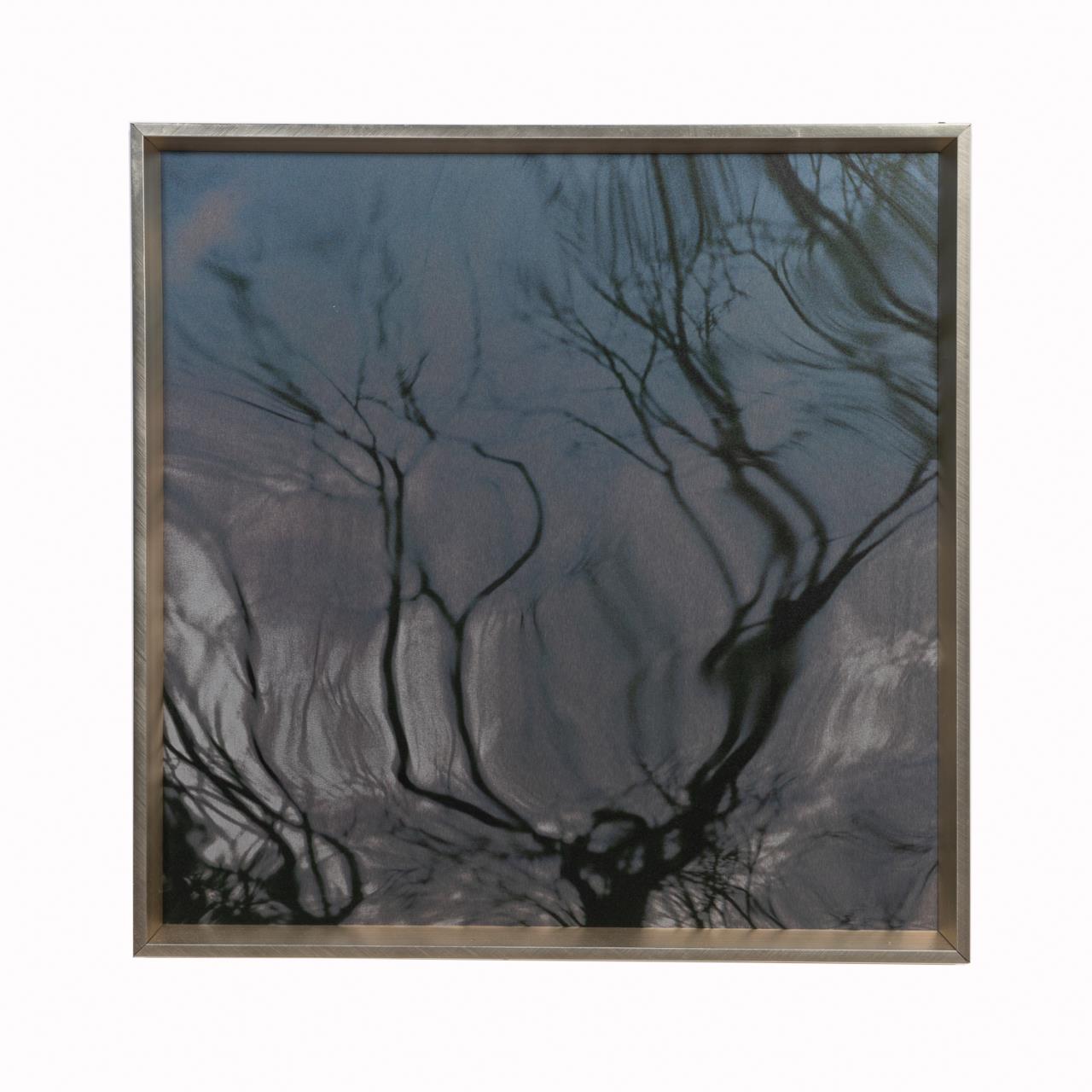 Appraisal: METALLIC TREE REFLECTION ON METAL PANEL FRAMED American school th