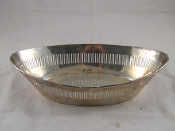 Appraisal: A silver navette shaped bread basket E Vander Sheffield x