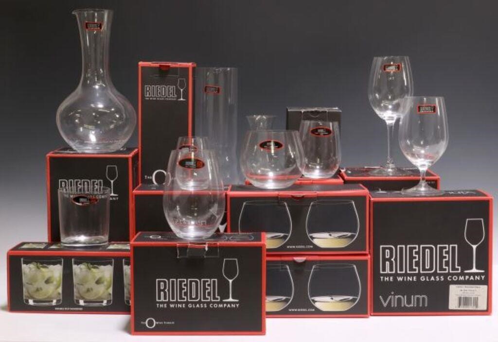 Appraisal: lot of Riedel colorless glass stemware and decanters varying patterns