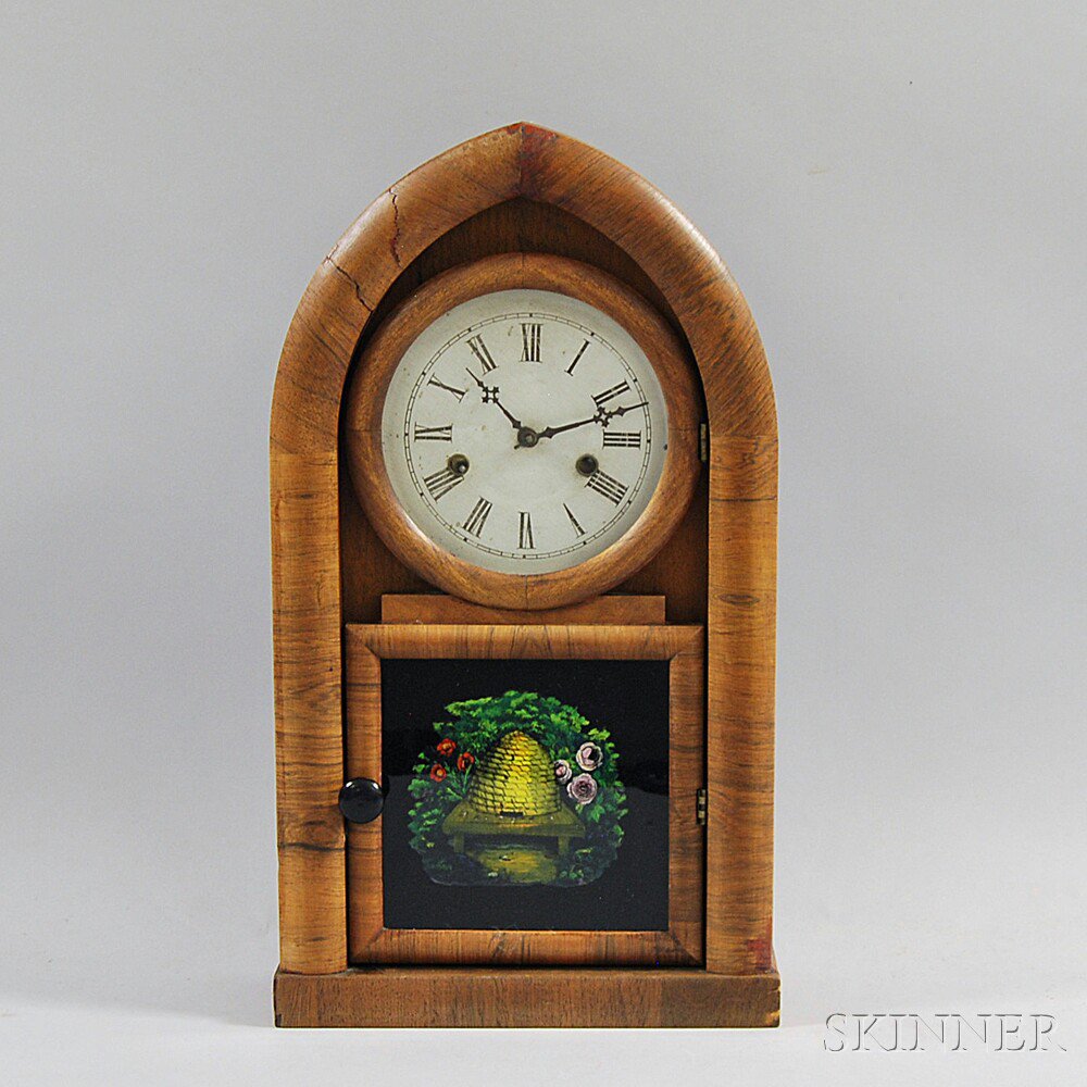 Appraisal: Ansonia Clock Co Walnut Veneer Beehive Clock Ansonia Connecticut th