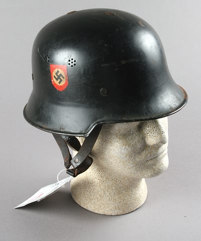 Appraisal: WWII German Fire Police helmet M with strap and liner