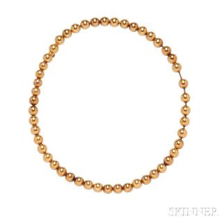 Appraisal: Antique kt Gold Bead Necklace dwt lg in Estimate -