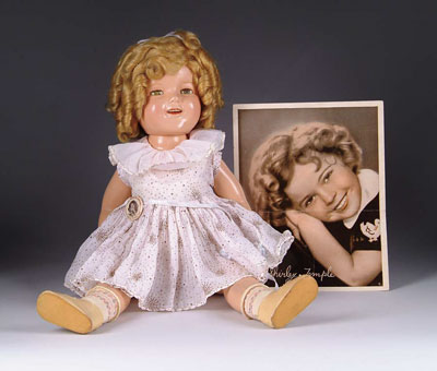 Appraisal: COMPOSITON SHIRLEY TEMPLE IN ORIGINAL BOX Perfect mohair wig eyelashes