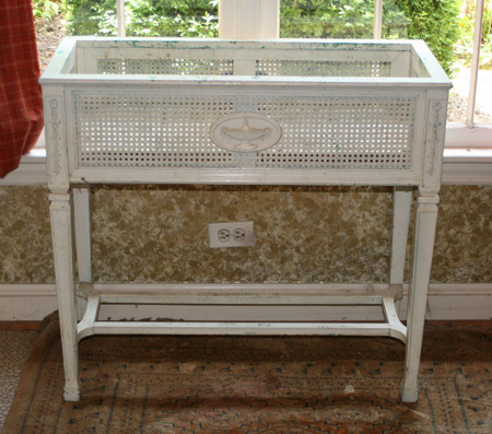 Appraisal: George III Style White Painted Wood and Caned Fern Stand