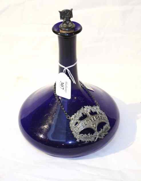 Appraisal: A TH CENTURY 'BRISTOL' MALLET SHAPED SPIRIT DECANTER together with