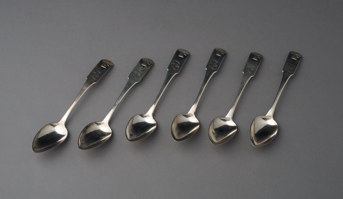 Appraisal: SET OF SIX AMERICAN SILVER TEASPOONS D B HINDMAN CO