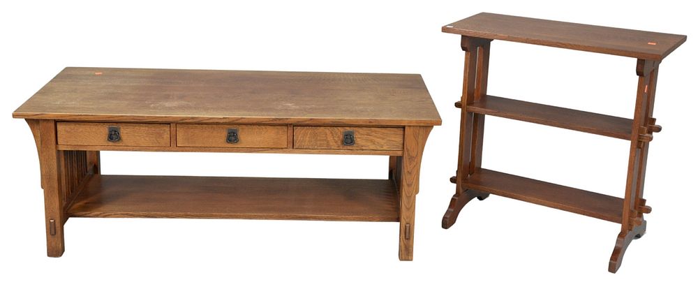 Appraisal: Two Stickley Mission Oak Tables to include a coffee table