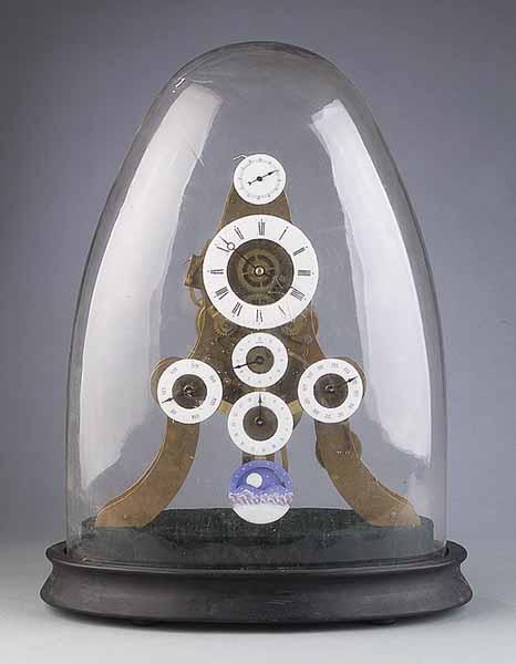 Appraisal: An Astronomical Skeleton Clock with Dome th c striking bell